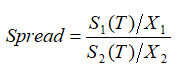 Spread option spread on ratio in FinPricing